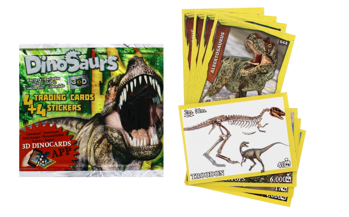 54 X 50PK DINOSAUR CARD & STICKERS