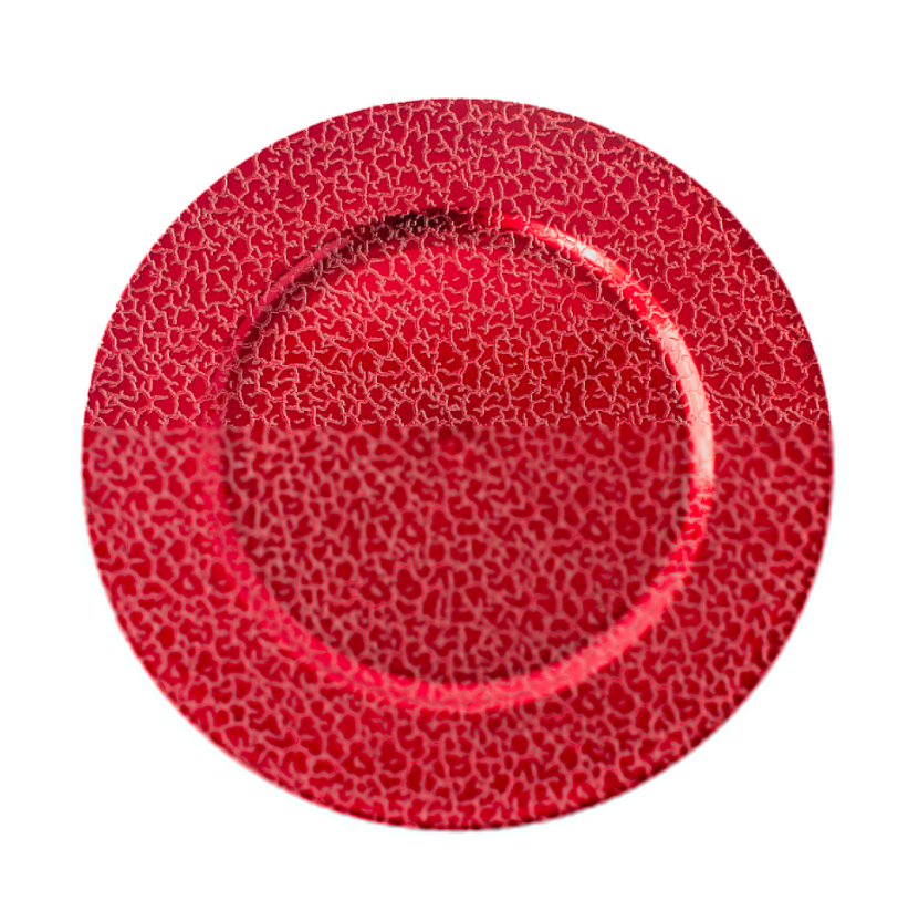 418X NEW RED ROUND CHARGER PLATE ABX100320 - 33CM