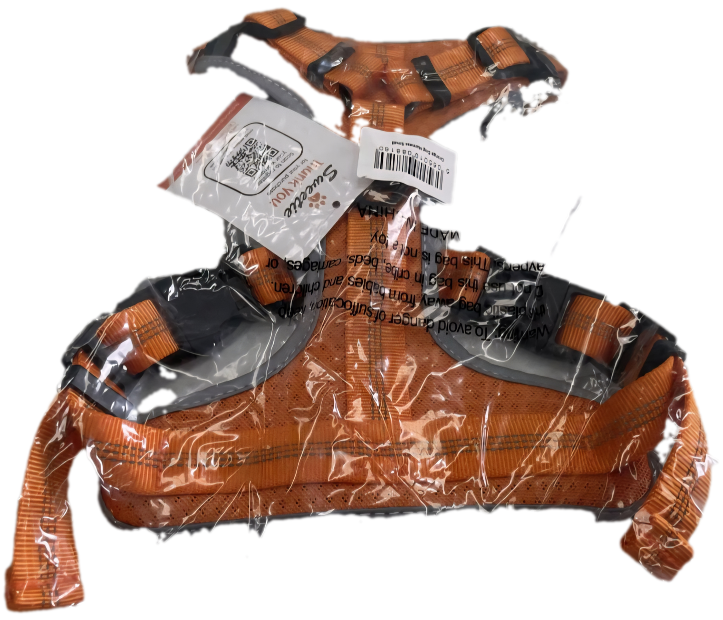 10X SIZE MEDIUM DOG HARNESS ORANGE