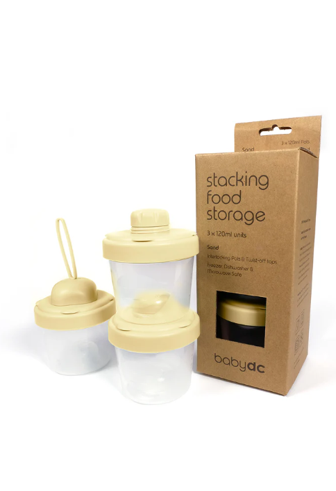 48X NEW 3 PIECE 120ML STACKING FOOD STORAGE - SAND