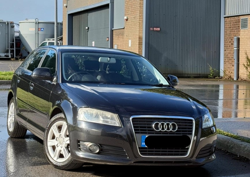 2009 AUDI A3 SE 138 TDI S-A 1968CC SEMI AUTOMATIC BLACK HATCHBACK >>--NO VAT ON HAMMER--<<