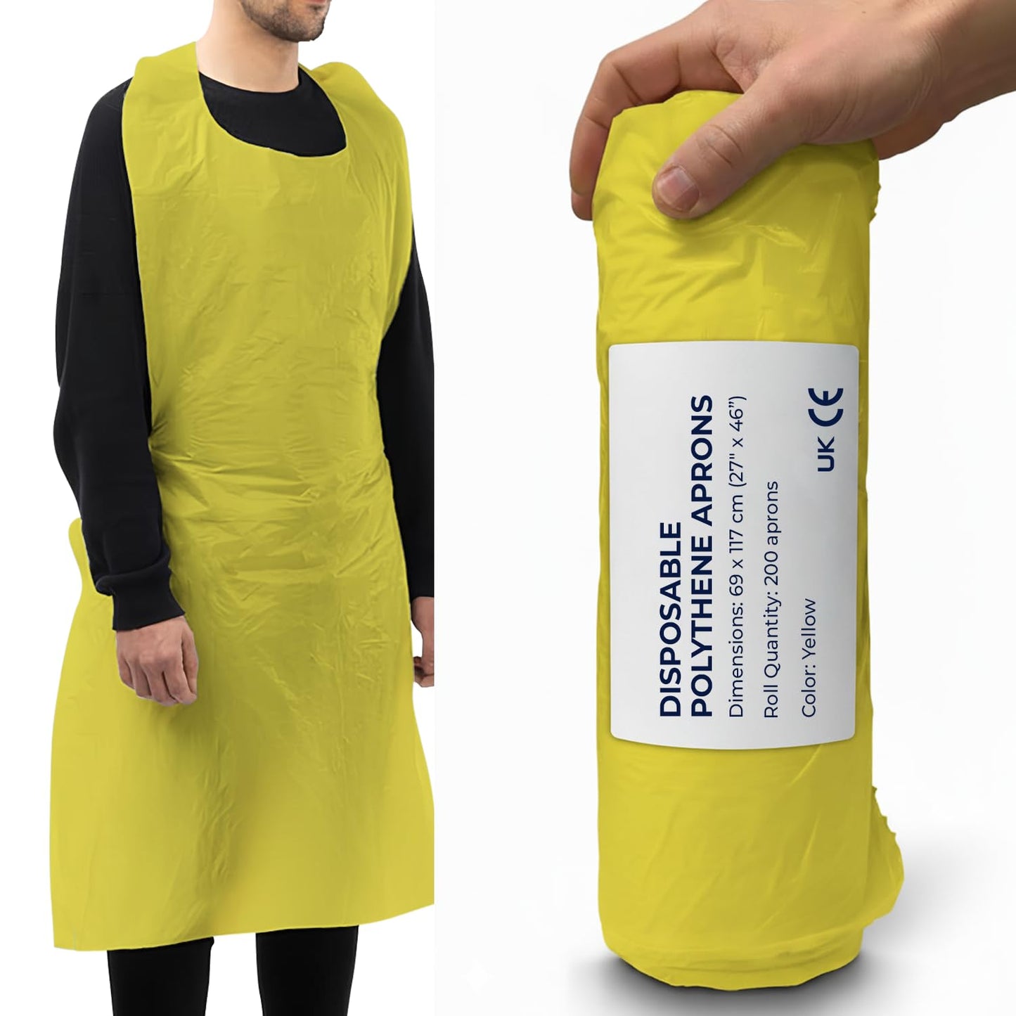 YELLOW APPRONS ON ROLLS 1000 X 50 CASES