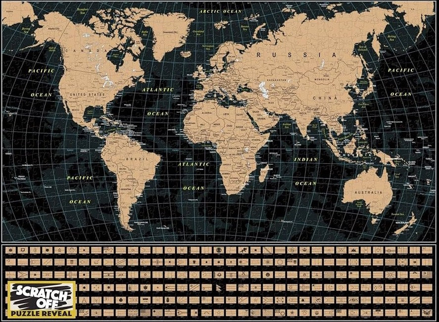 40 X NEW WORLD MAP SCRATCH OFF PUZZLE