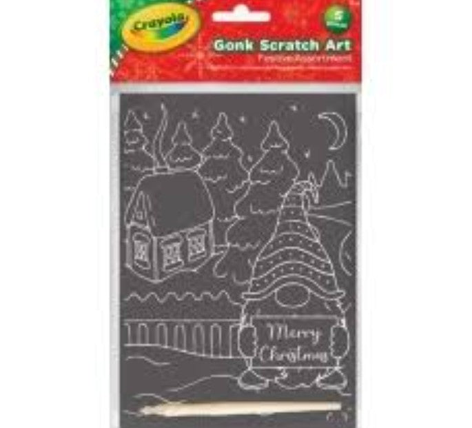 480 X NEW CRAYOLA SCRATCH ART KIT XMAS GONKS A5