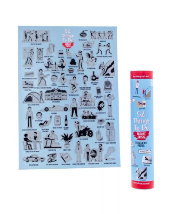 288 X NEW SCRATCH OFF - 52 THINGS TO DO MIDLIFE CRISIS