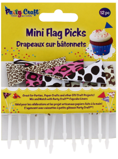 240 X PARTY CRAFT MINI FLAG PICKS SAFARI
