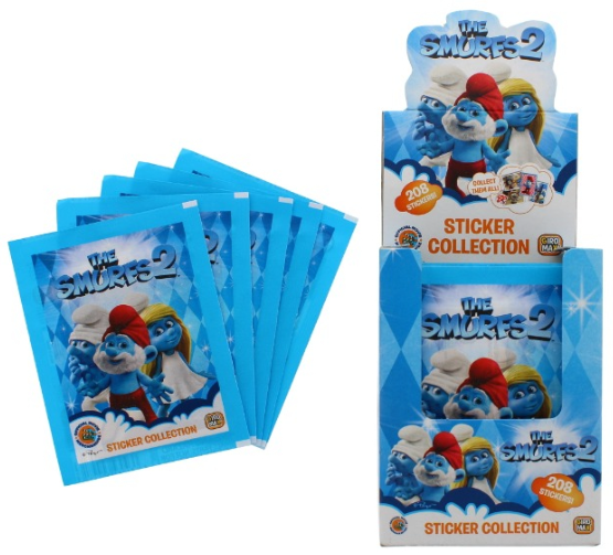 28 X 50PK SMURFS 2 STICKERS DISPLAY BOX