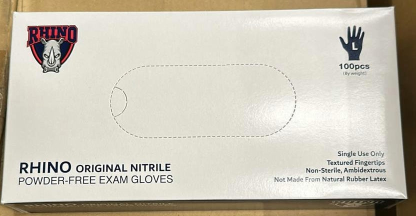 960 BOXES OF RHINO BLUE NITRILE XL GLOVES PACKS OF 100 EXP 02/26