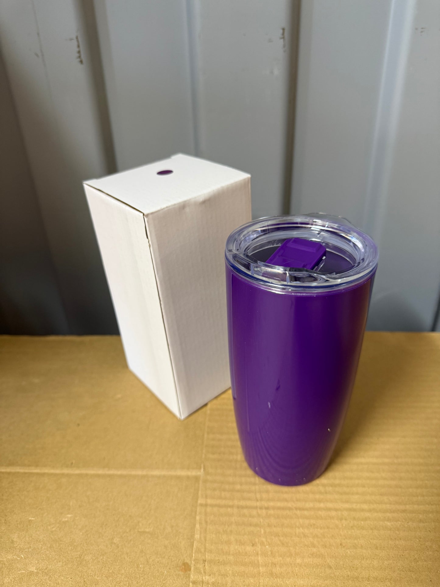 36X PURPLE DOUBLE WALLED PLASTIC 530ML TUMBLERS