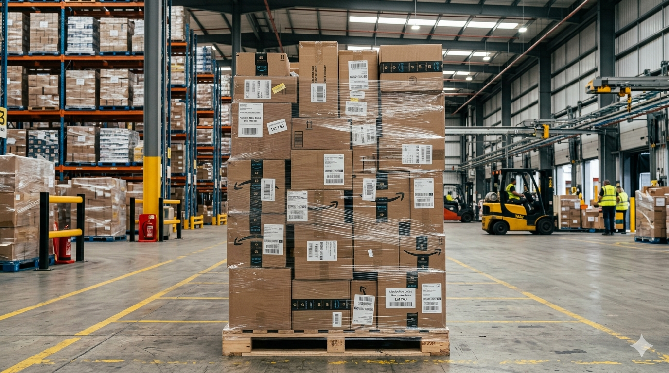 PALLET OF AMAZON MERCHANDISE MAINLY NEW STOCK MIXED WITH CUSTOMER RETURNS CHOSEN AT RANDOM