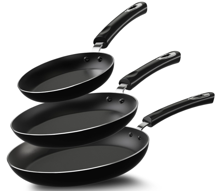 8 X NEW KICHLY GREY NON-STICK FRYING PAN SET | RRP £175