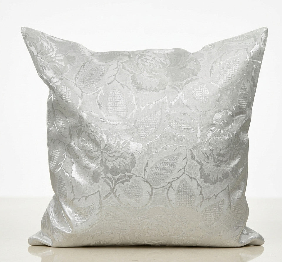 X200 CUSHION COVERS CREAM - BIG ROSE FLORAL DESIGN - MEASURES 16X16" 40X40CM ZIP