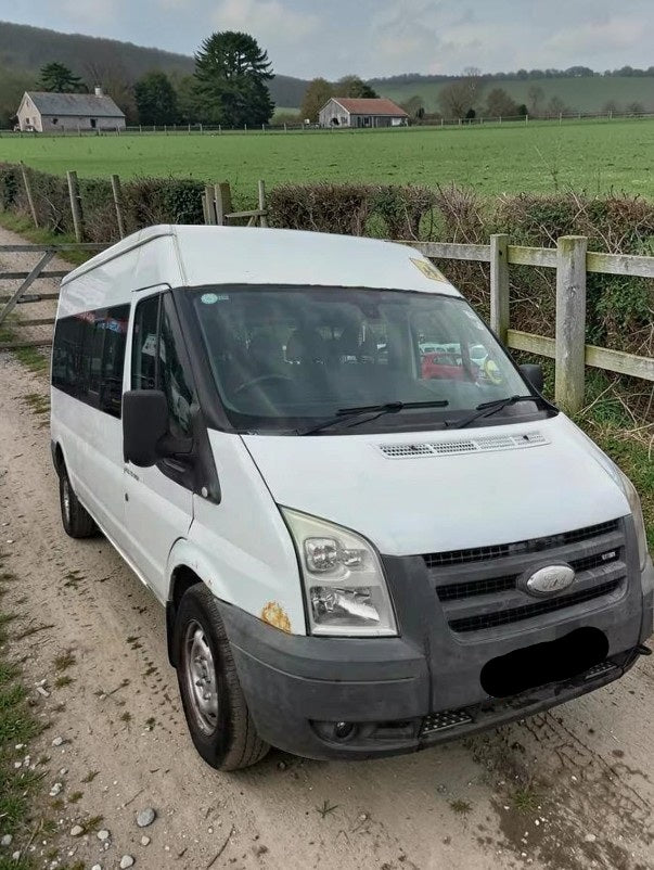 2008 FORD TRANSIT 2.4 TDCI MINIBUS MANUAL DIESEL WHITE >>--NO VAT ON HAMMER--<<