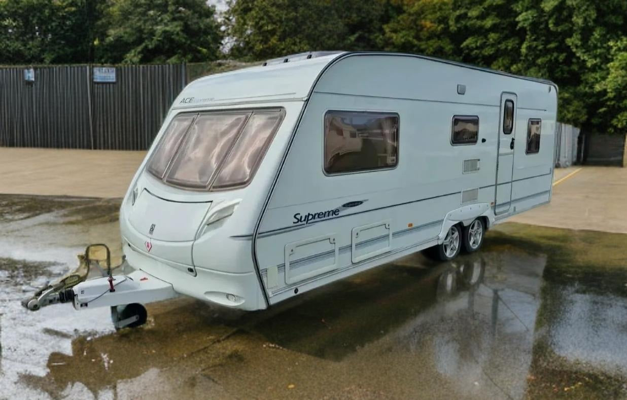 2008 ACE SUPREME 5 BERTH TWIN AXLE REAR LOUNGE TOURING CARAVAN >>--NO VAT ON HAMMER--<<
