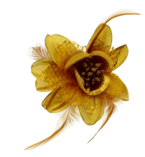 48 X GOLDEN FLOWER HAIR BAND PONYTAIL