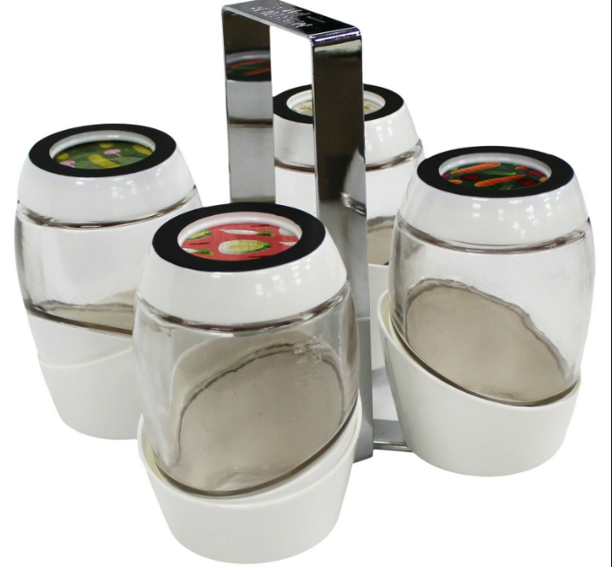 323X NEW HOME CANNING RACK WITH 4 MASON JARS AND LIDS - 100772