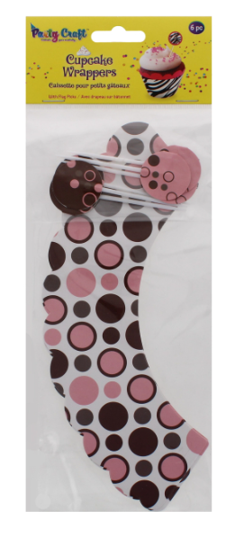 288 X PARTY CRAFT CUPCAKE WRAPPERS PINK RETRO