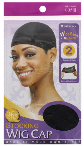 48 X 2PC BLACK STOCKING WIG CAP