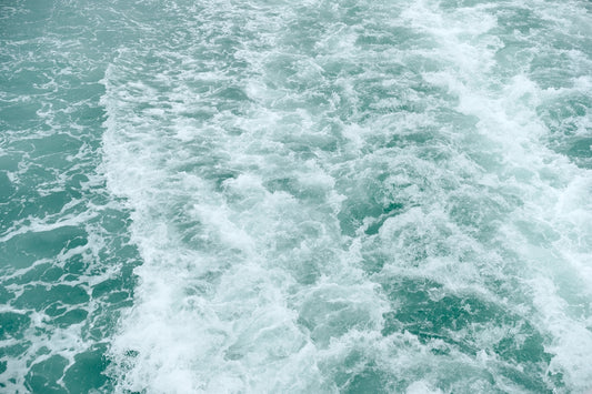 The wake of a boat on the water