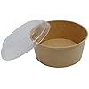 300 38OZ DISPOSABLE KRAFT BOWLS SALAD AND LID, BROWN CONTAINER WITH LIDS (38OZ - 1080ML)