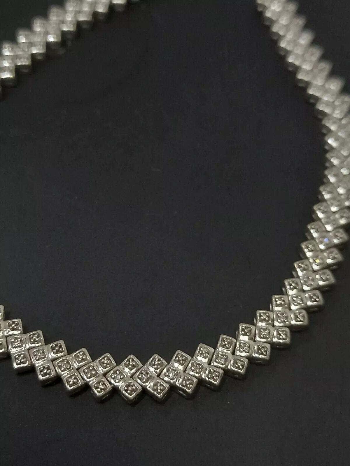 0.10CT DIAMOND SILVER BRACELET 7"1/2