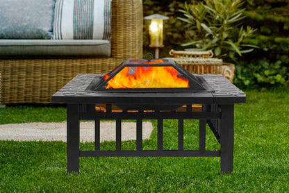 FREE DELIVERY - JOBLOT OF 5 X 3-IN-1 LARGE SQUARE FIRE PIT (SBA-00126)