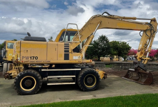 KOMATSU PW170ES-6K WHEELED EXCAVATOR - RAIL ROAD VEHICLE, QUICK HITCH, DITCHING BUCKET