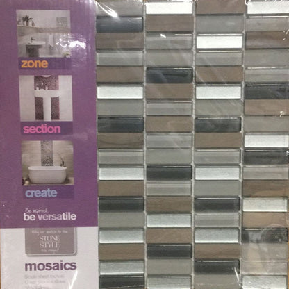 15 BXS (150 SHEETS) LINEAR STONE & GLASS MOSAIC TILES 300X300MM.