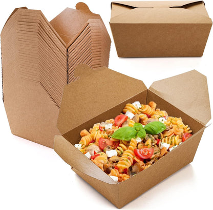 300 LUNCH BOX KRAFT - 150X120X65 - 1150 ML TAKEAWAY FOOD BOXES CARDBOARD KRAFT FOOD CONTAINERS