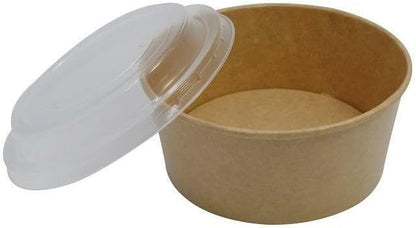 1000 16OZ BROWN KRAFT DISPOSABLE SOUP CONTAINERS WITH LIDS FOR ICE CREAM AND SOUP BOWLS TAKEAWAY