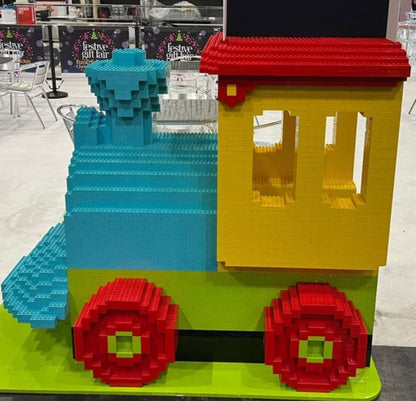 LEGO DUPLO TRAIN FULL SIZE - WEIGHS APPROX 520KG - COST TO MAKE £5500 - 180CM LONG X 105CM WIDE