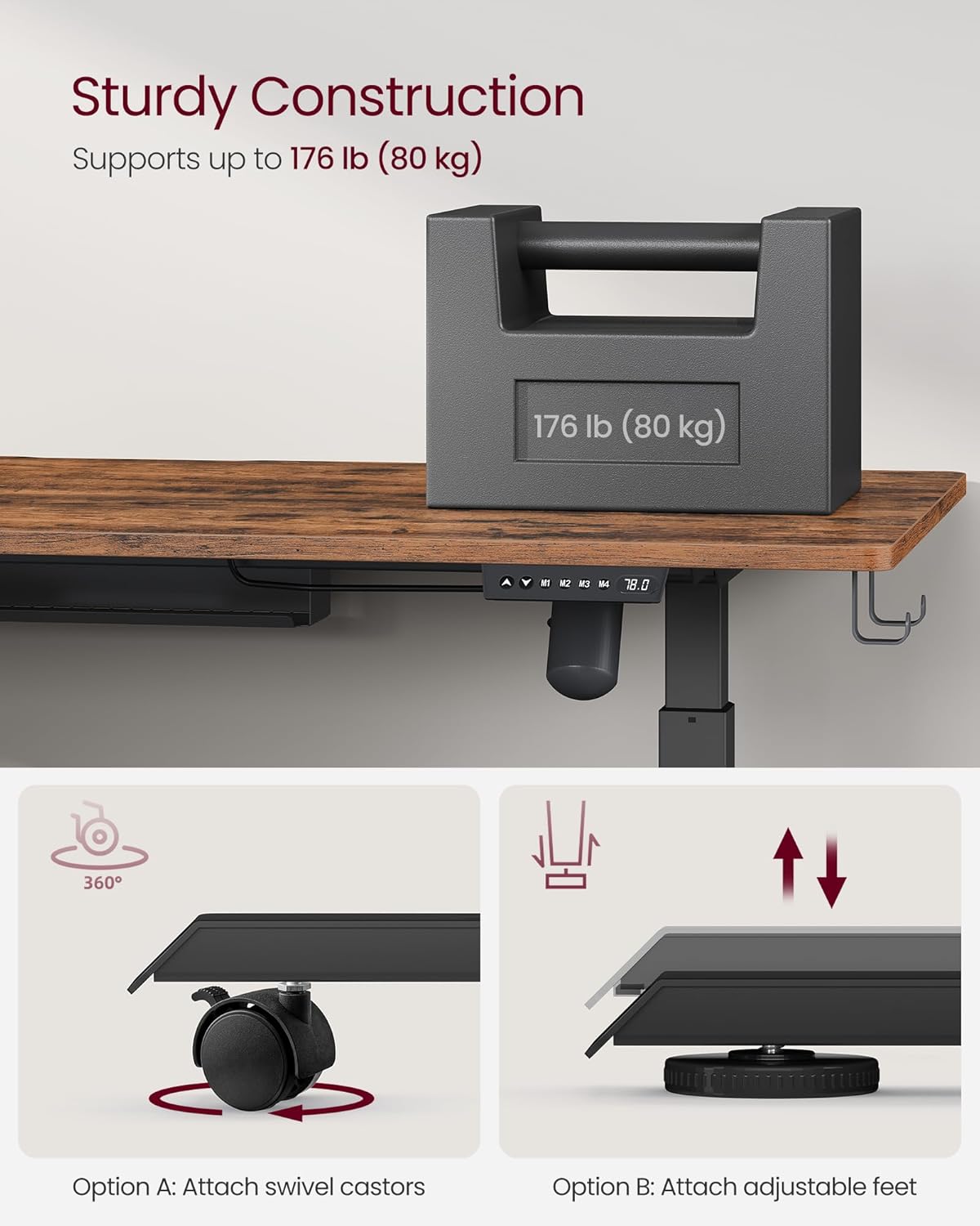 10 X NEW VASAGLE ELECTRIC STANDING DESK 60 X 160 X (72-120) CM