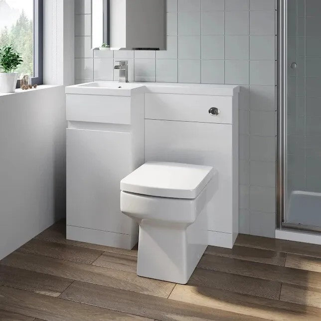 BRAND NEW BOXED APEX90 LEFT HAND BASIN BATHROOM SINK, ONLY 94X44X20CM WHITE X2 SET