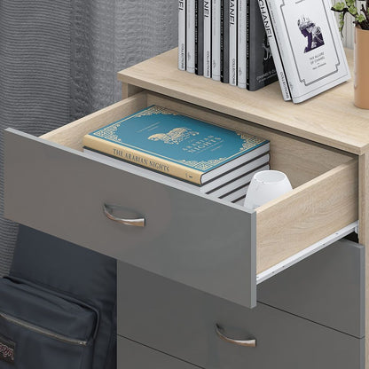 10 X CHEST AND 10 X BEDSIDE - BRAND NEW FLATPACKED GREY GLOSS ON SONOMA OAK