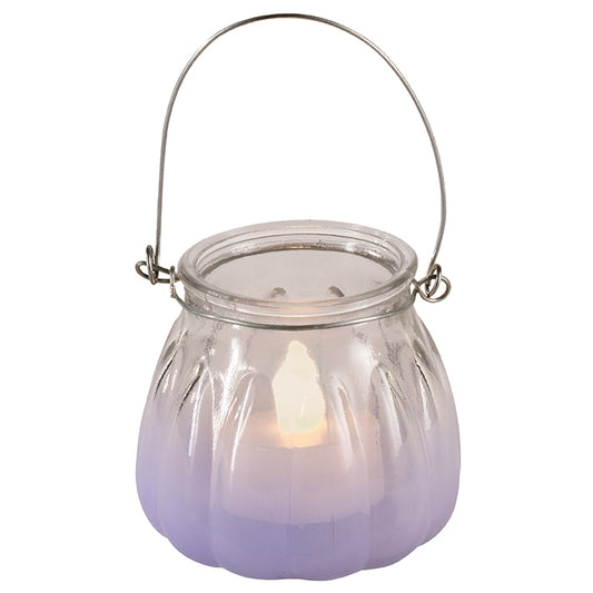 144 PCS NEW STOCK HOME LIVING BRANDED STOCK TO CLEAR - 7CM LILAC GLASS CANDLE HOLDER
