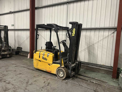 **(INCLUDES CHARGER)** 2012 YALE ERP18VT 3-WHEEL ELECTRIC FORKLIFT – 1,800KG CAPACITY