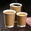 1000 16OZ KRAFT DISPOSABLE BROWN PAPER CUPS WITH BLACK LIDS HOT COLD DRINKS (16OZ/473ML)