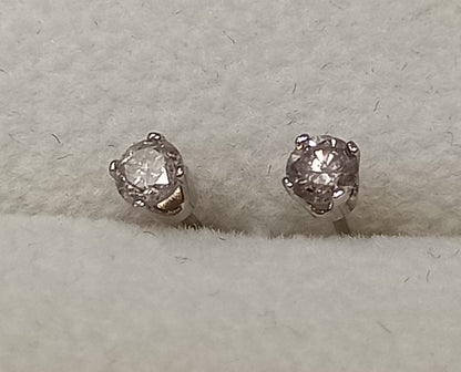 0.10CT DIAMOND STUD EARRINGS 9CT WHITE GOLD