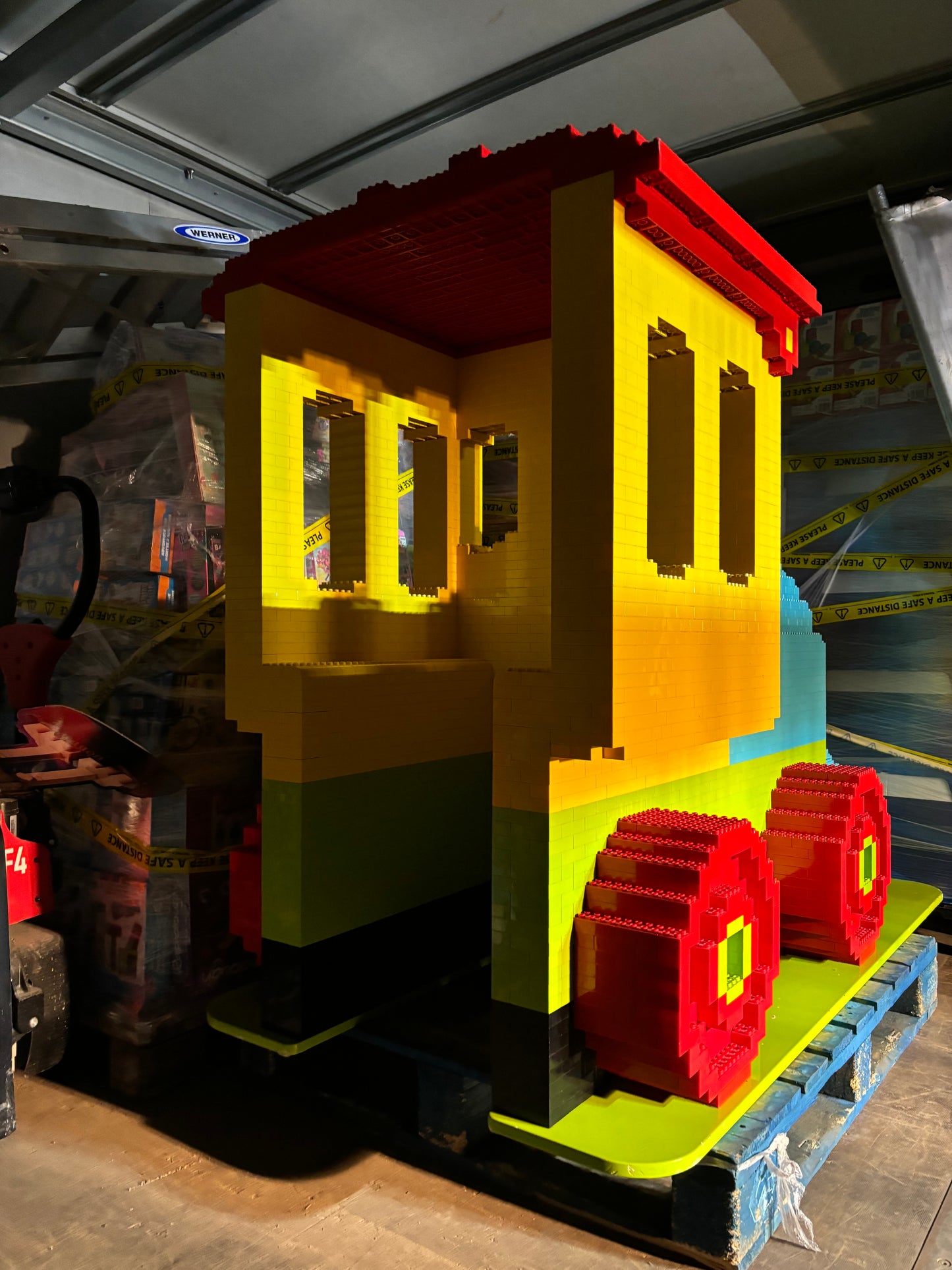 LEGO DUPLO TRAIN FULL SIZE - WEIGHS APPROX 520KG - COST TO MAKE £5500 - 180CM LONG X 105CM WIDE