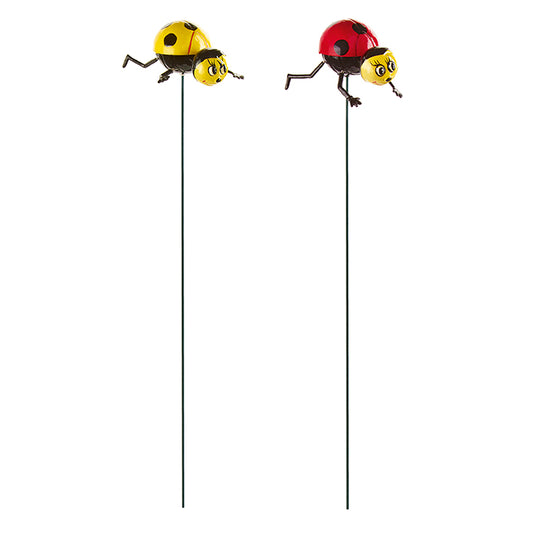 108 PCS GARDEN SUMMER BRANDED STOCK TO CLEAR- GARDEN - 64CM PLASTIC LADYBUG GARDEN STAKES