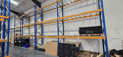 32 X PALLET SPACES RACKING 90CM DEEP (4 BAYS ) - TO INCLUDE 6 UPRIGHTS (4.8M) & 24 BEAMS @ 2.7M