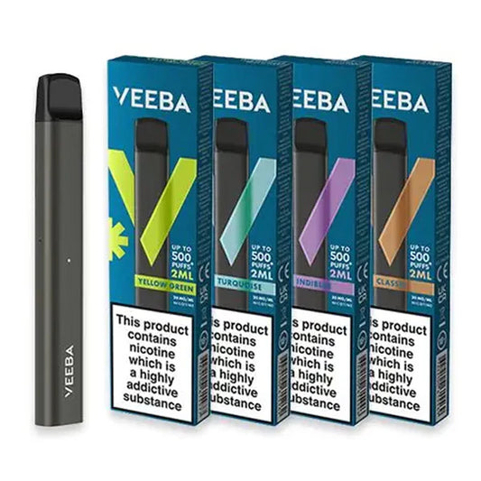 2000 X VEEBA DISPOSABLE 500 PUFF VAPE PENS - MIX OF 4 FLAVOURS - EXP OCT 2024 - OVER 18 ONLY!