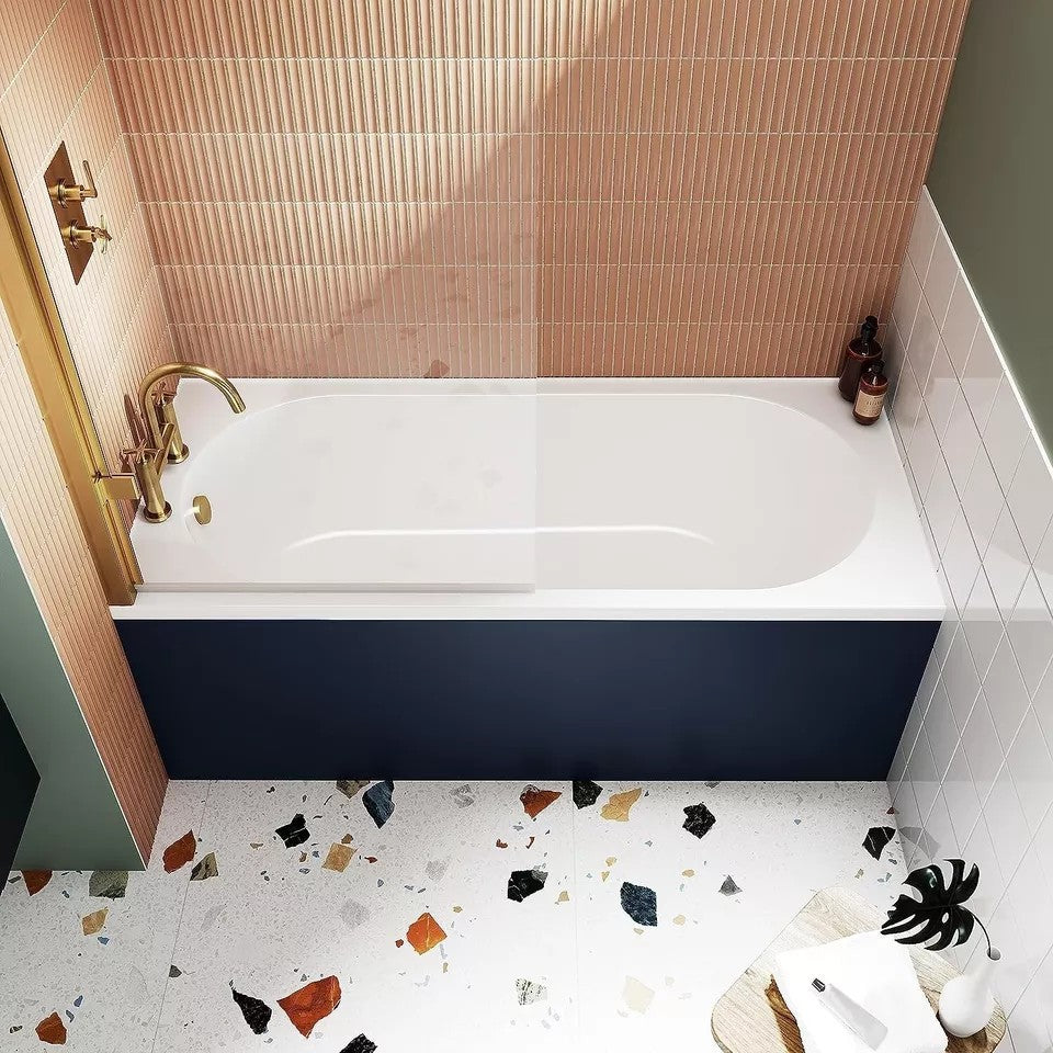 PALLET MODERN BATHROOM STRAIGHT BATH FRONT PANEL AND PLINTH,INDIGO BLUE 450MMX 1800MMX1700MM X450MM