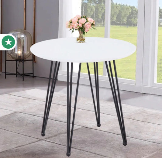 10 X NEW 80CM ROUND DINING TABLES (WHITE)