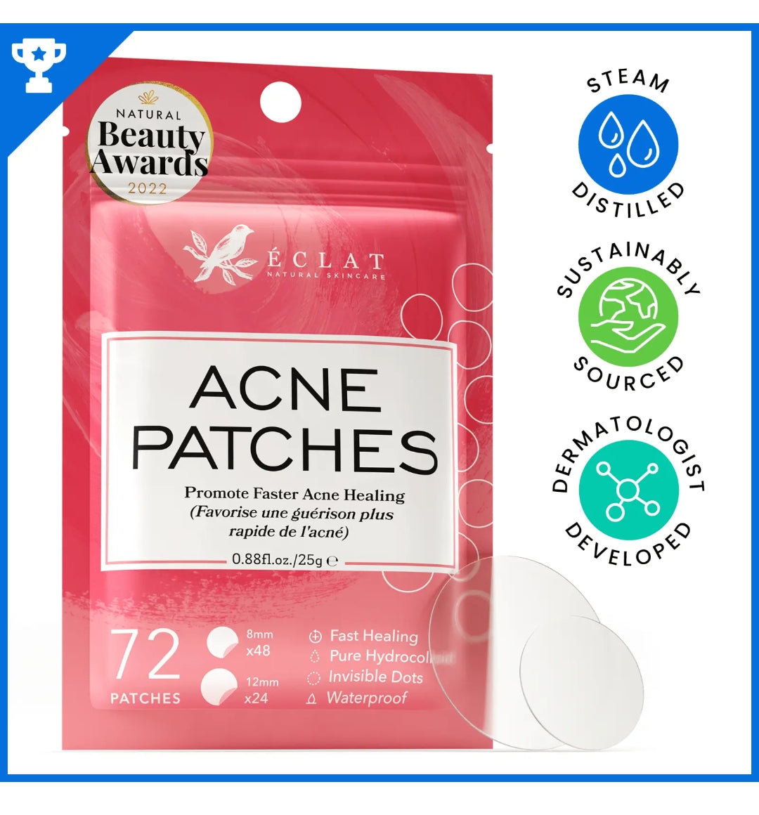 560 X 72 PACK ECLAT ACNE PATCHES (39,200 PATCHES PER LOT)