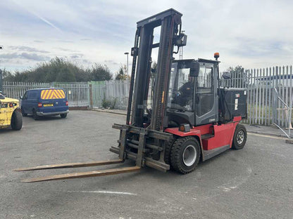 **(INCLUDES CHARGER)** KALMAR ECG80-6 ELECTRIC 4-WHEEL FORKLIFT (2017)