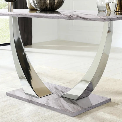 LARGE PALLET PEAKE MARBLE DINING TABLE LEG CHROME 160CM ONLY