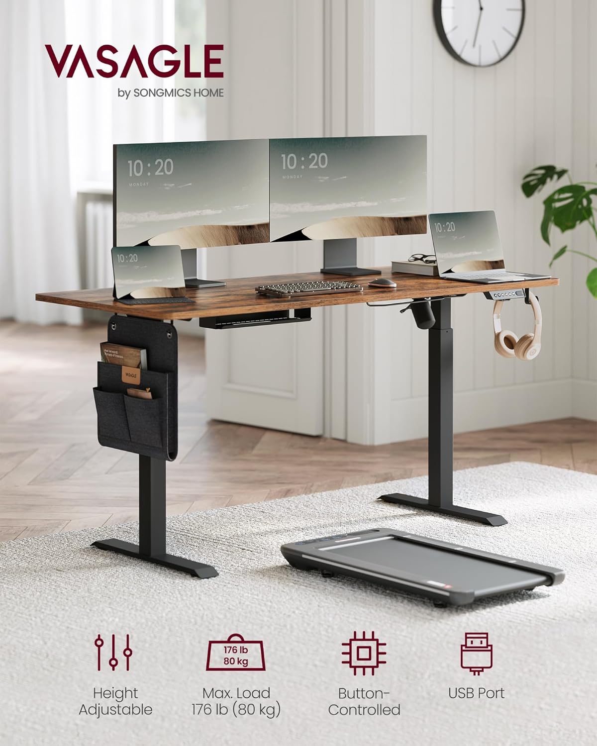 10 X NEW VASAGLE ELECTRIC STANDING DESK 60 X 160 X (72-120) CM