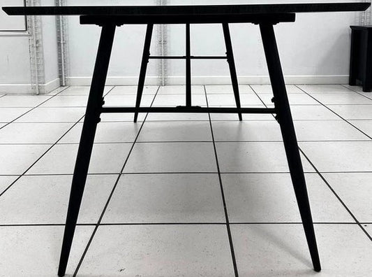 1 X SCS DINING TABLE GREY WOOD CONCRETE AFFECT 180 CM 6 SEATER