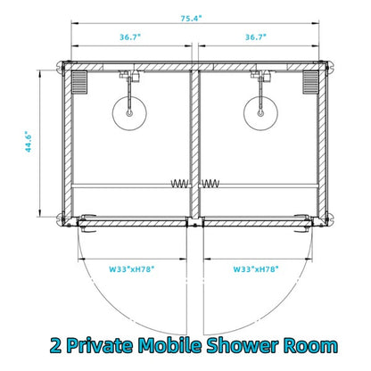 UNUSED BASTONE DOUBLE SHOWER